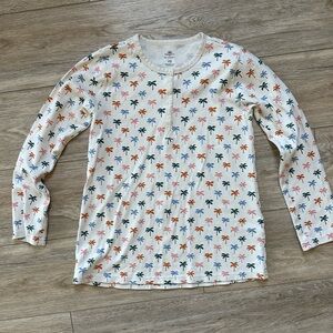 Faherty X Roller Rabbit Multicolor Palms Long Sleeve Pajama Top XS